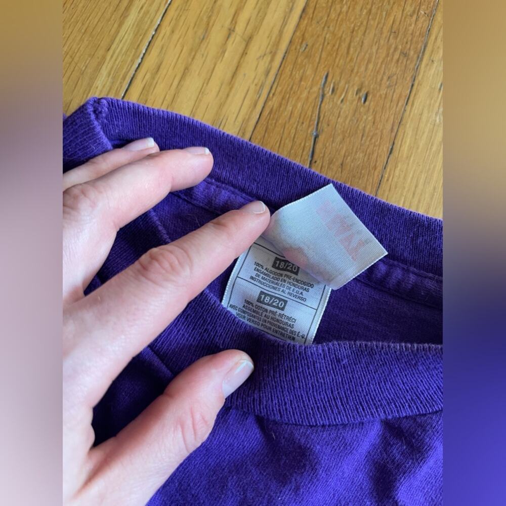 90s Vintage Single Stitch Purple Blank T - Picture 2 of 6